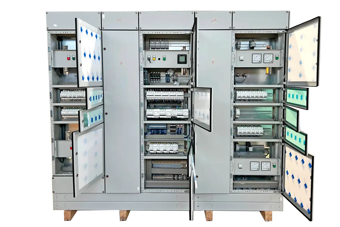 Diseño y fabricación de cuadros eléctricos: Cuadros Potencia y Control / CCM Centro de Control de Motores con Tecnología Cubic / Cuadros certificados: UL, ATEX / Cuadros especiales.