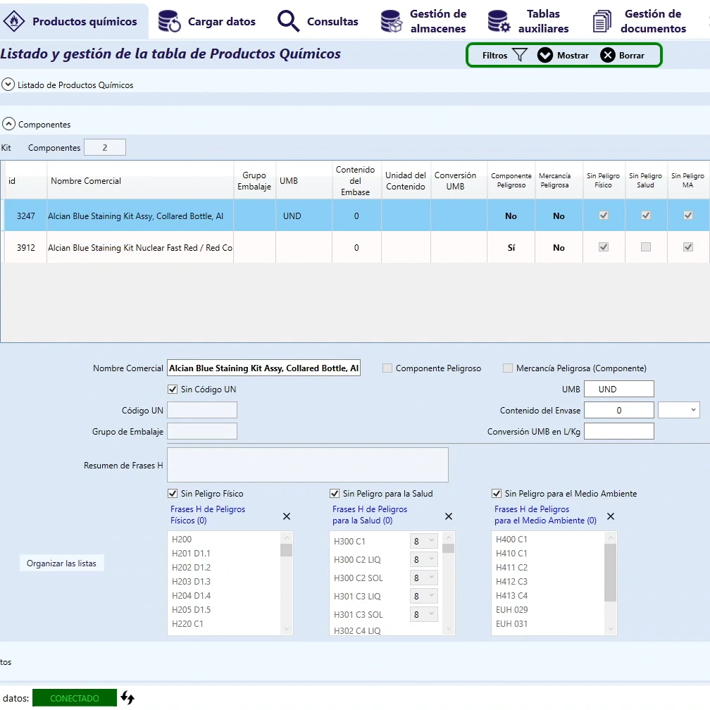 Automatiza el cálculo de límites APQ, centraliza la información y garantiza el cumplimiento del Reglamento de Almacenamiento de Productos Químicos (APQ).